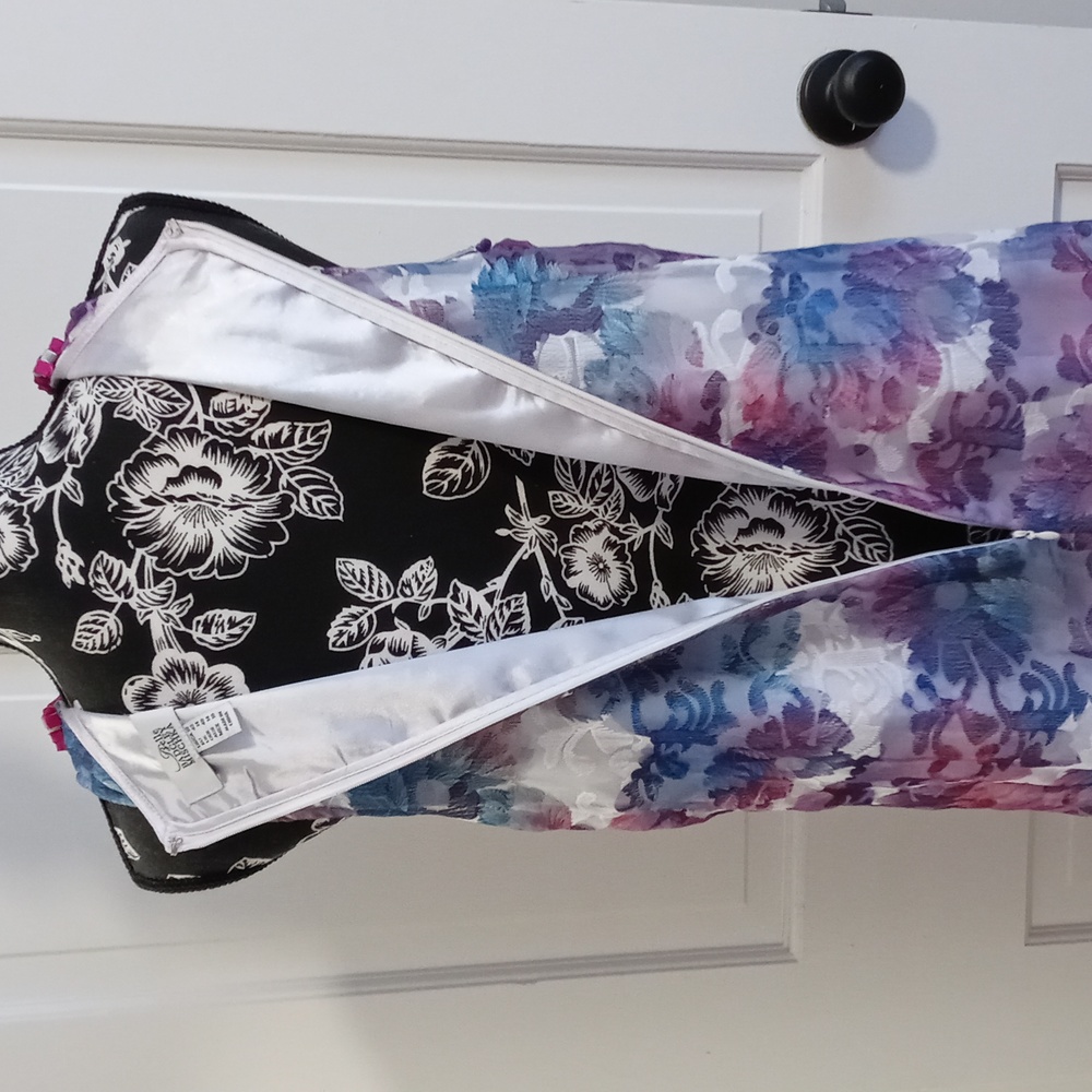 💜Badgley Mischka Belle💜 - Floral A-Line Sleeveless Olga Dress - Picture 8 of 13